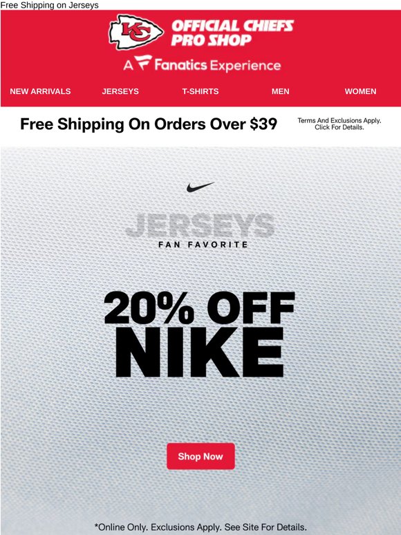 Rep Chiefs In Style | 20% Off Nike Jerseys