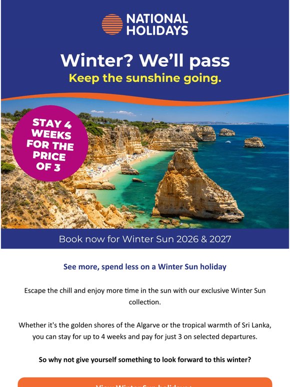 Your longest sunshine escape yet
