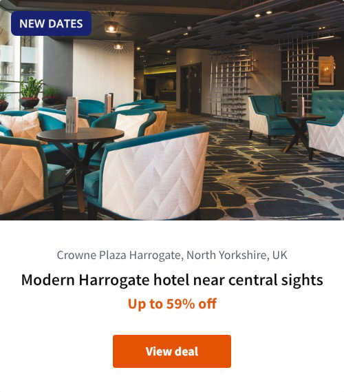 Modern Harrogate hotel near central sights