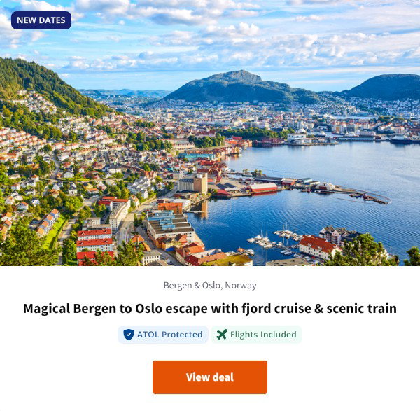 Magical Bergen to Oslo escape with fjord cruise & scenic train