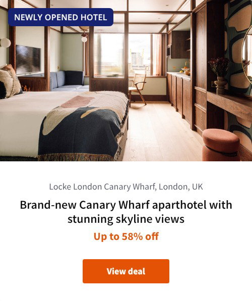 Brand-new Canary Wharf aparthotel with stunning skyline views