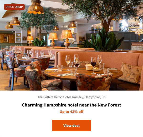 Charming Hampshire hotel near the New Forest