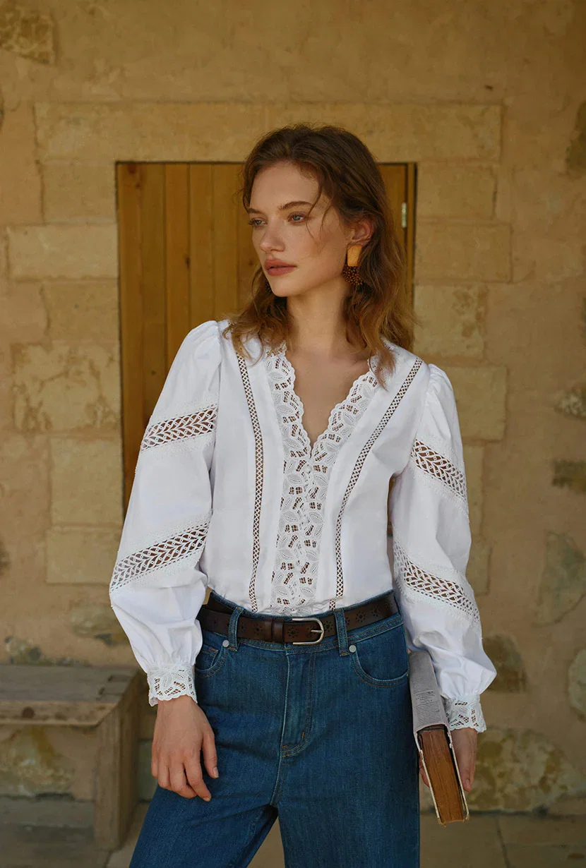 Image of Drew Cotton Blouse - Ivory