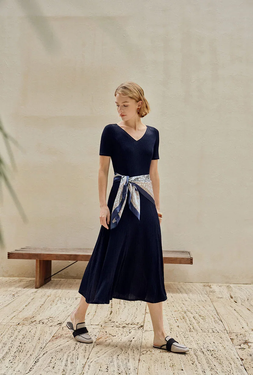 Image of Ezra Knit Dress - Navy