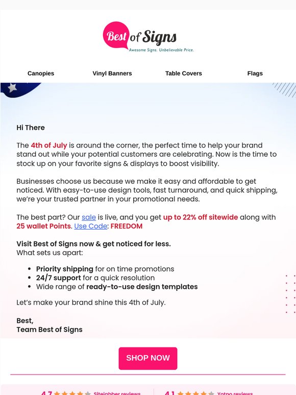 there, Get your storefront 4th of July ready 🇺🇸