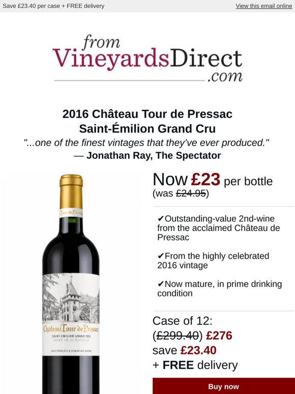 A Mature Saint-Emilion Grand Cru for £23