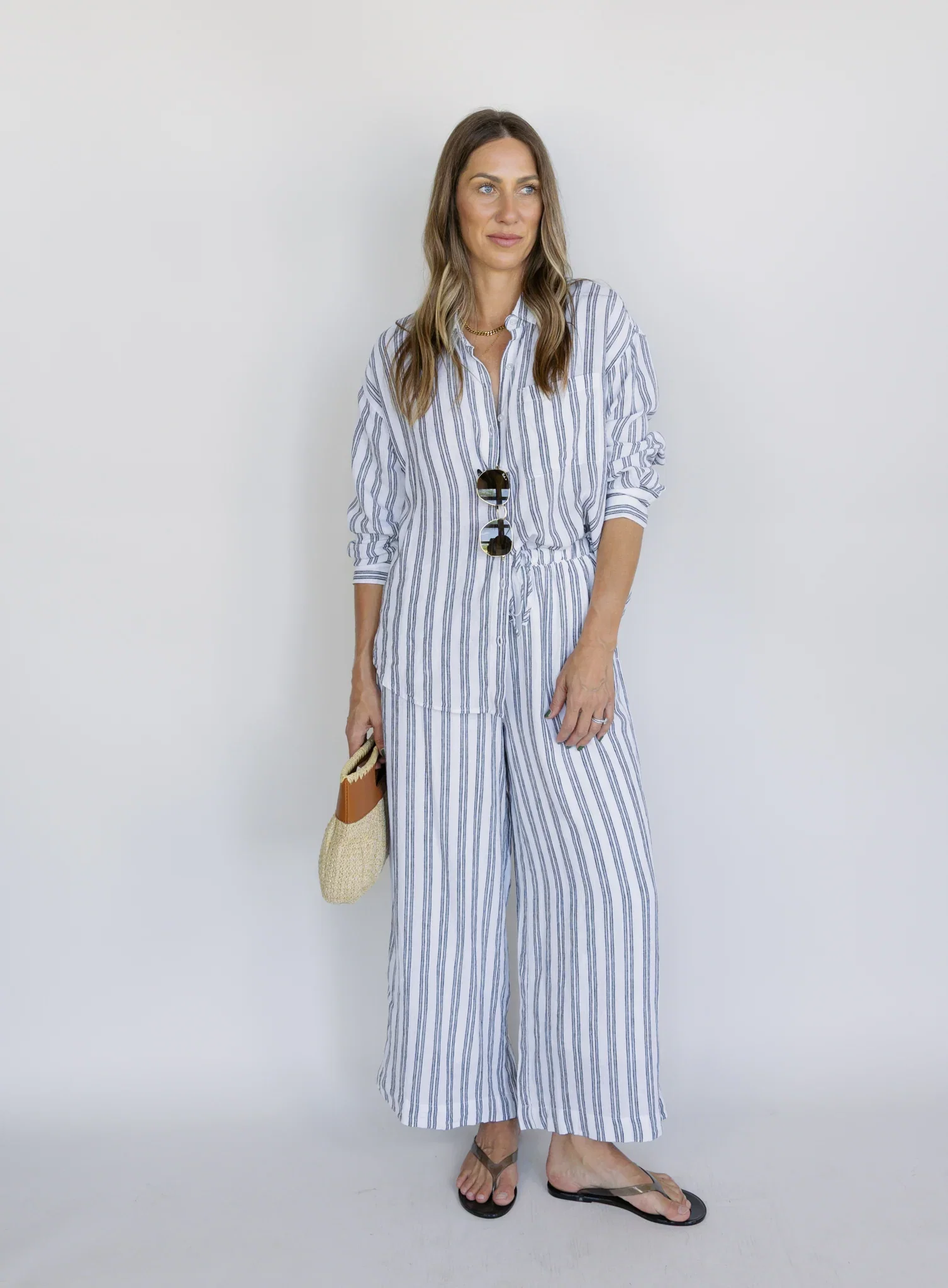 Z Supply: The Perfect Striped Pant - White