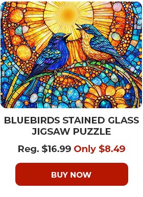 Bluebirds Stained Glass