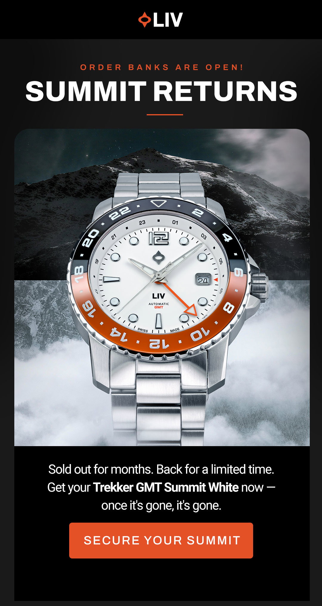 Trekker GMT Summit White returns.