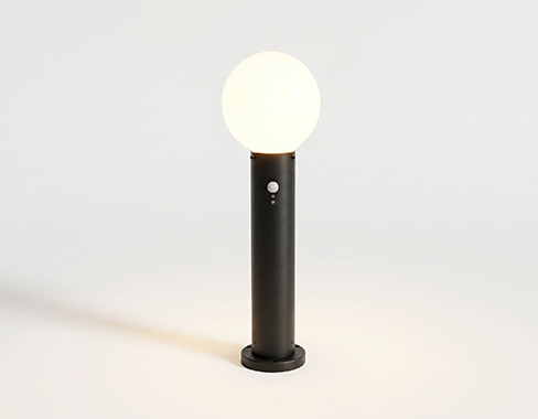 Baliza Lindby Dangan, negro/ópalo 60 cm, cristal, sensor