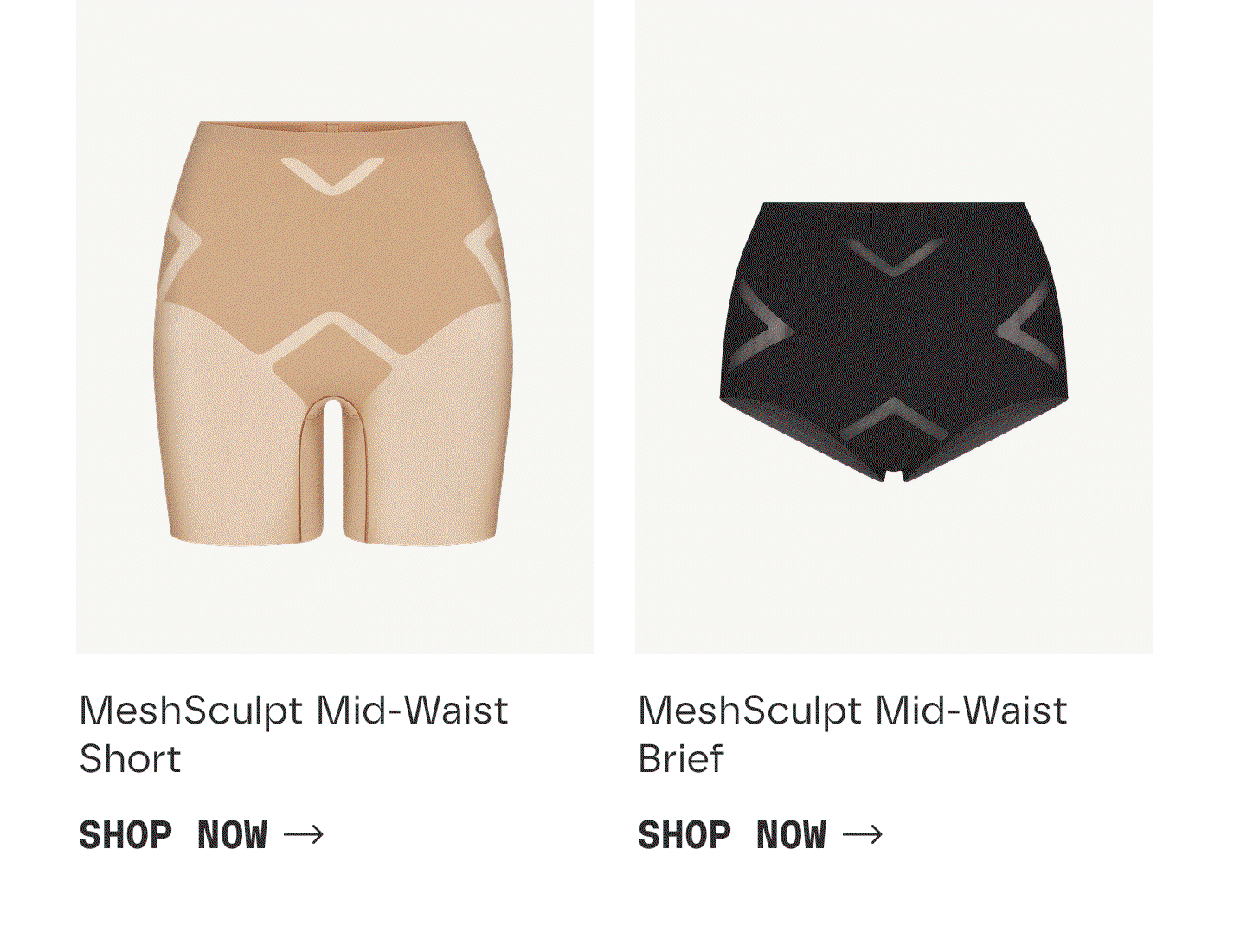 MeshSculpt Mid-Waist Short | SHOP NOW | MeshSculpt Mid-Waist Brief | SHOP NOW