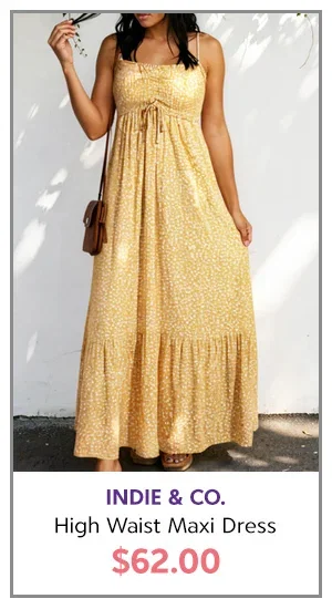 Bea Smocked High Waist Floral Maxi Dress