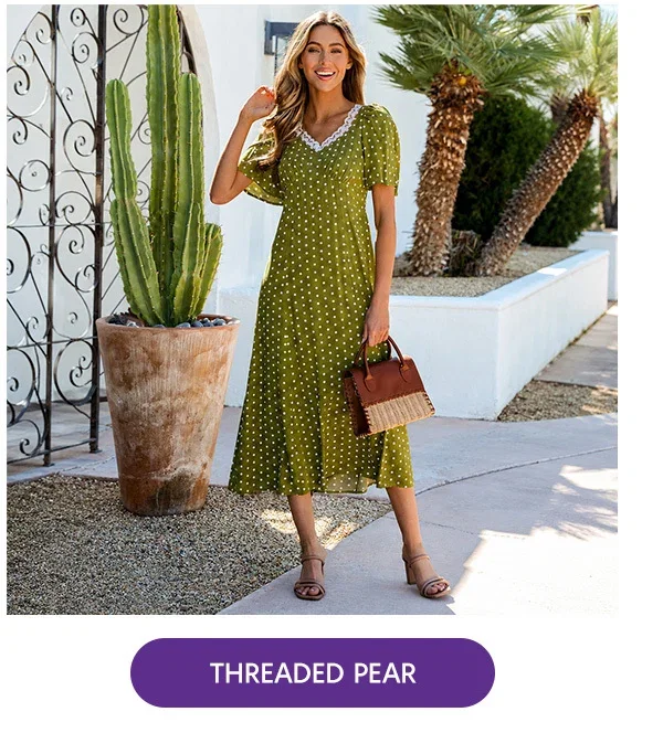 Threaded Pear Maxi Dresses