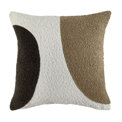 Otto Boucle Abstract Circle Cushion 45x45cm - Natural