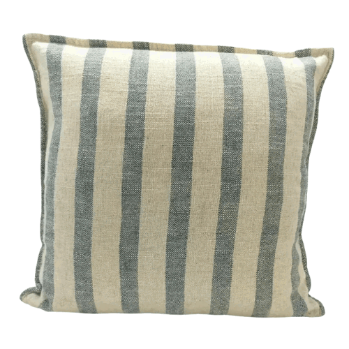 Lina Linen Blend Stripe Cushion 50x50cm - Blue