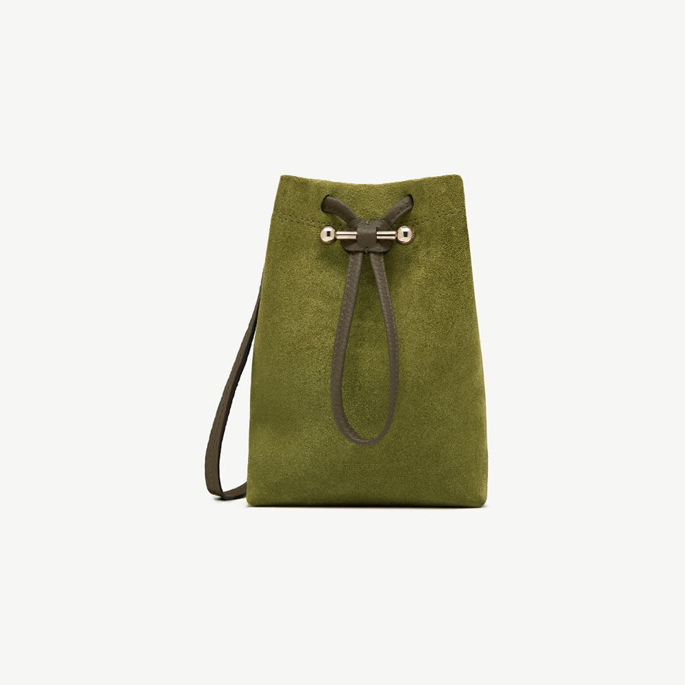 Image of Osette Midi Pouch - Lime Suede/Khaki