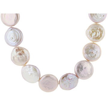 Pink Cultured Freshwater Pearl Rhodium Over Sterling Silver 20 Inch Strand Necklace