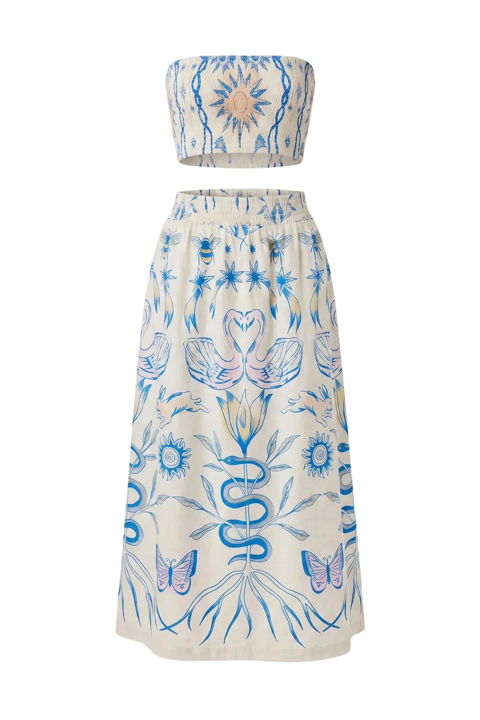 Image of Cleobella Sylvan Top Midi Skirt Set, Lunada Print