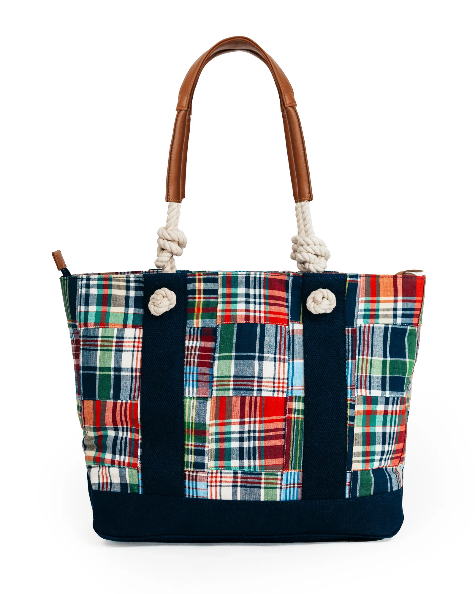 Image of Essex Patchwork Madras Rope Tote
