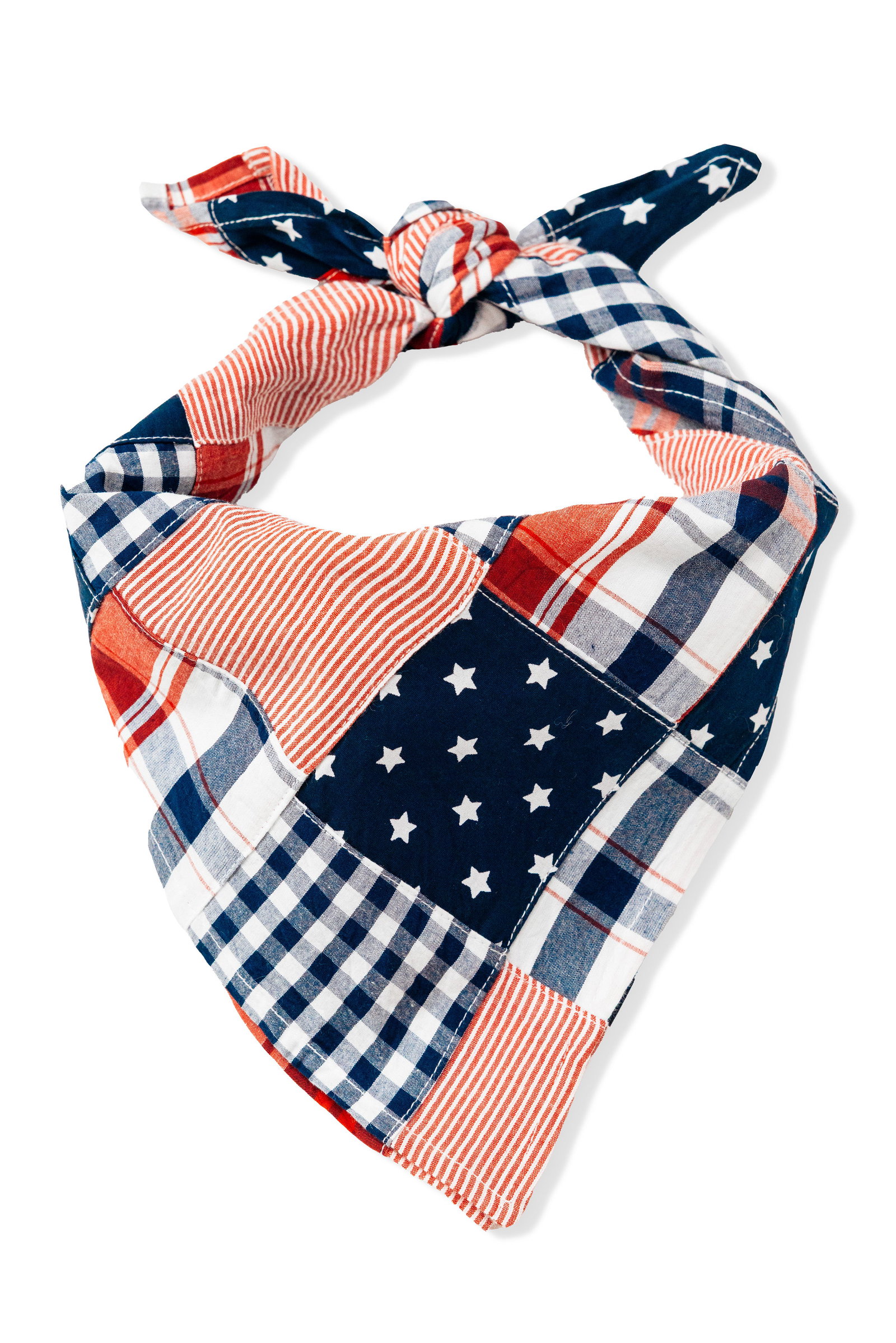 Image of Americana Patchwork Madras Dog Bandana