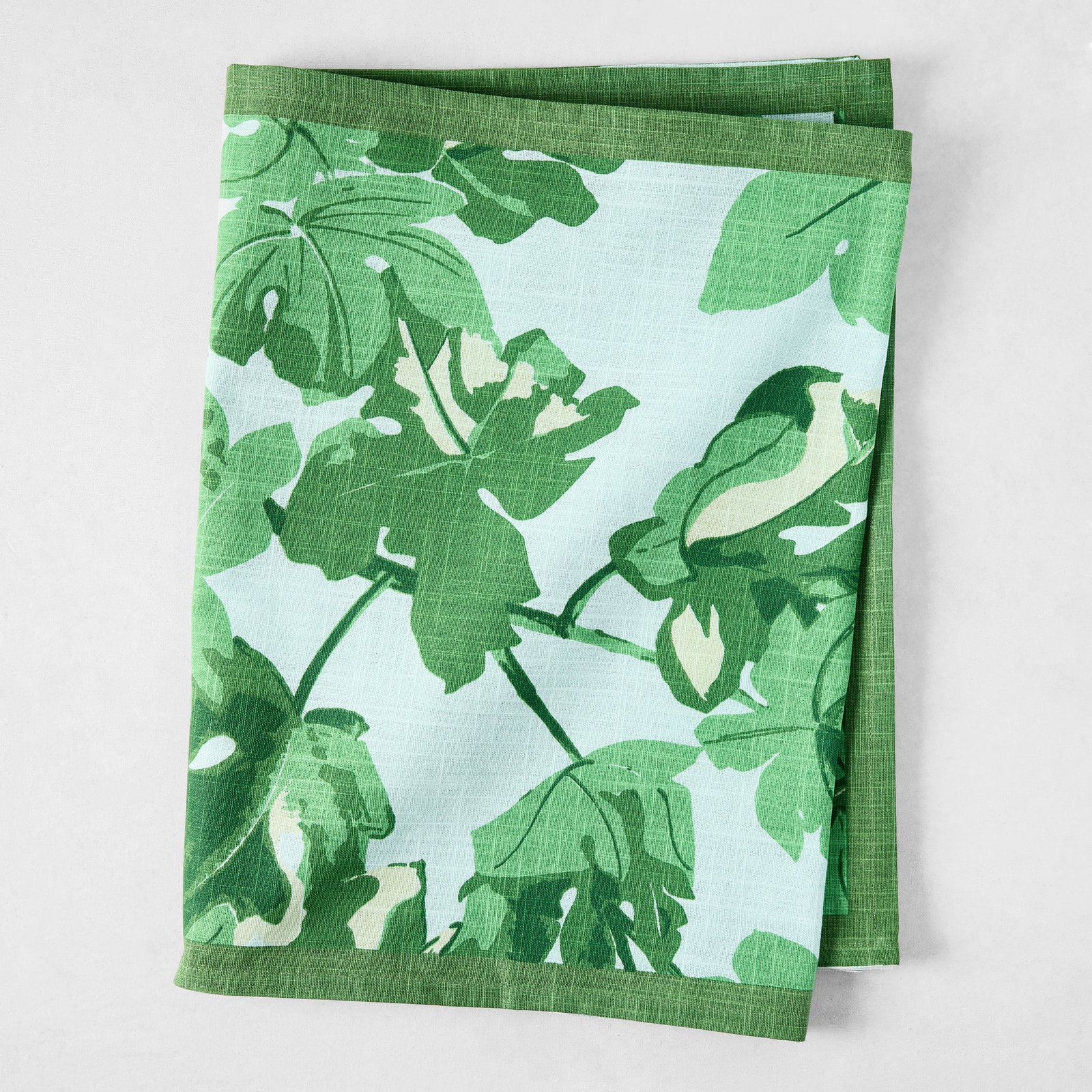 Image of Peter Dunham + Hudson Grace Green Fig Leaf Printed Pale Blue Runner