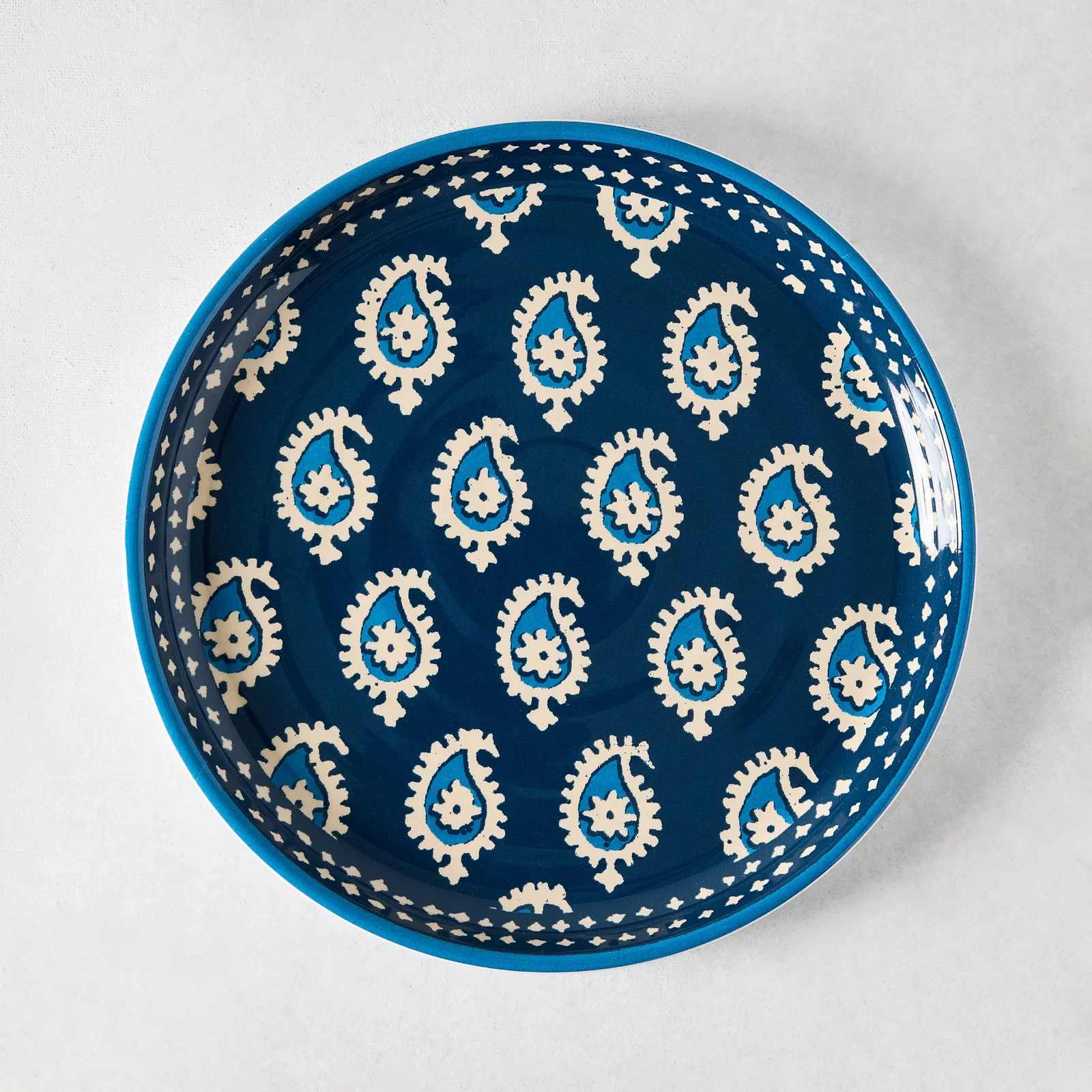 Image of Peter Dunham + Hudson Grace Navy Blue Janpath Melamine Salad Plate