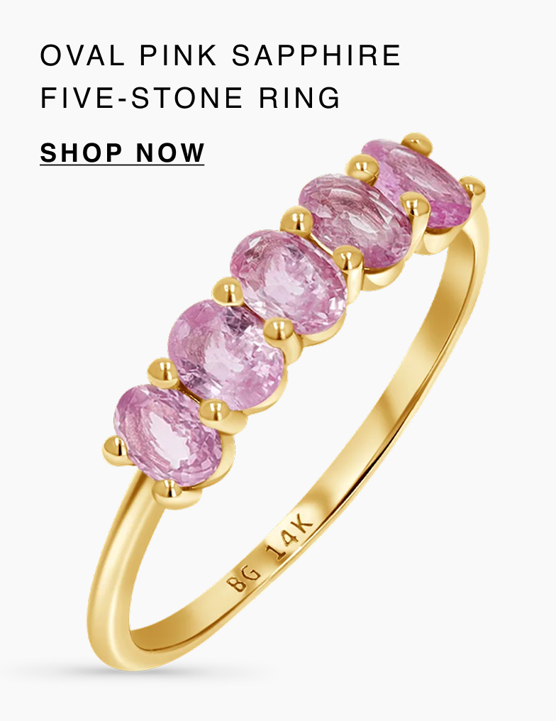 Oval Pink Sapphire Five-Stone Ring