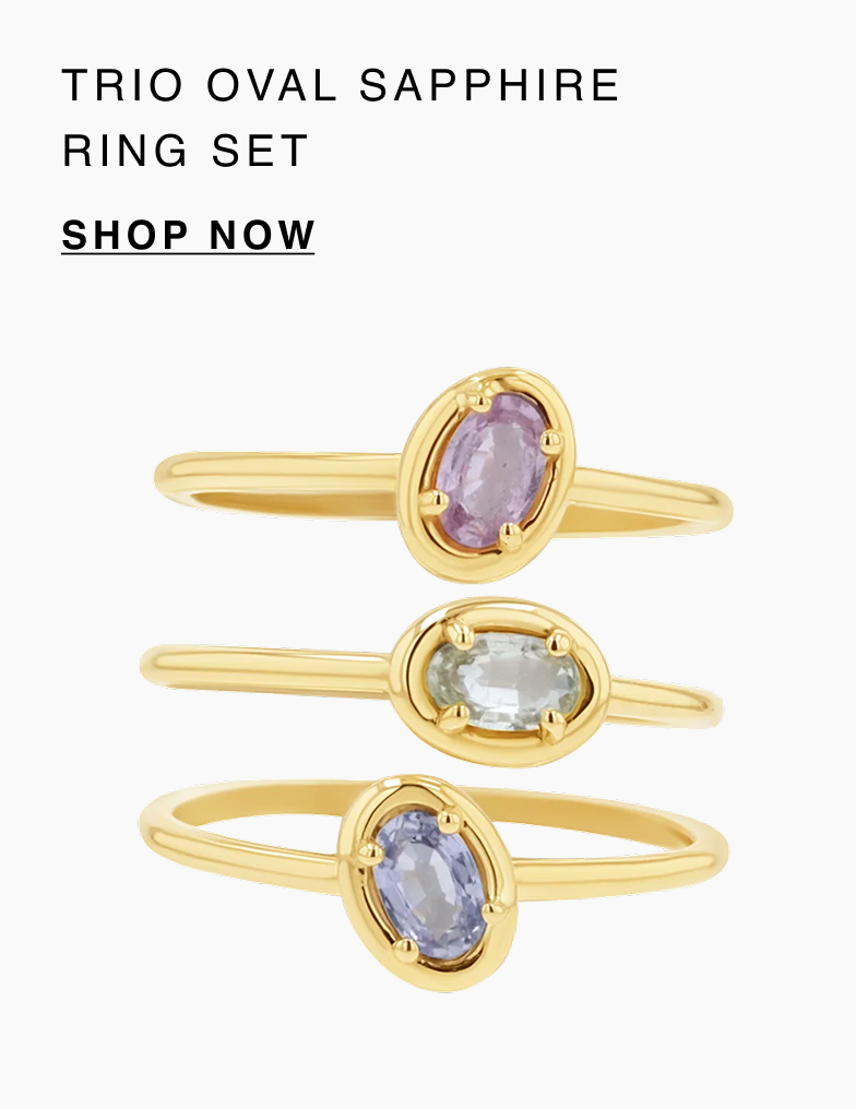 Trio Oval Sapphire Ring Set