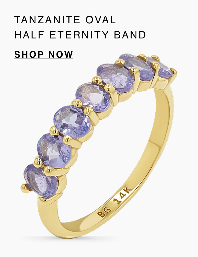 Tanzanite Oval Half Eternity Band