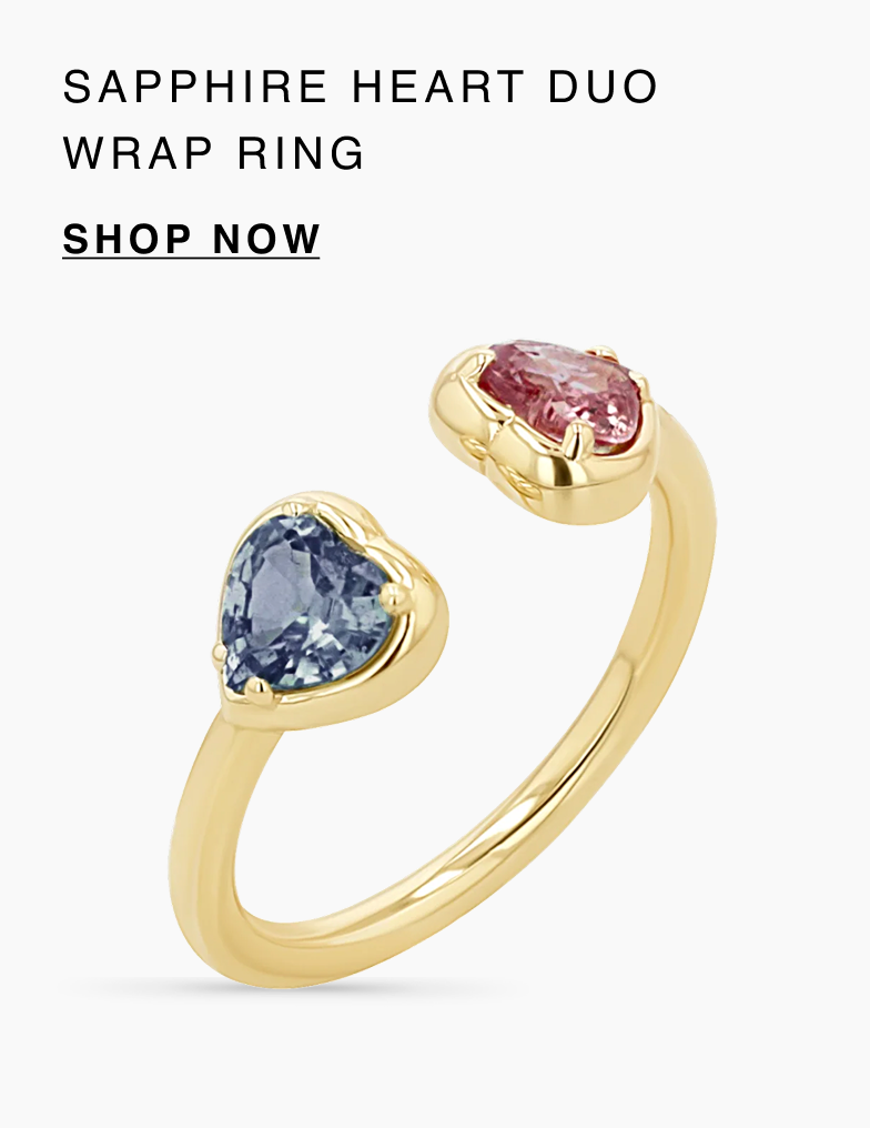 Sapphire Heart Duo Wrap Ring