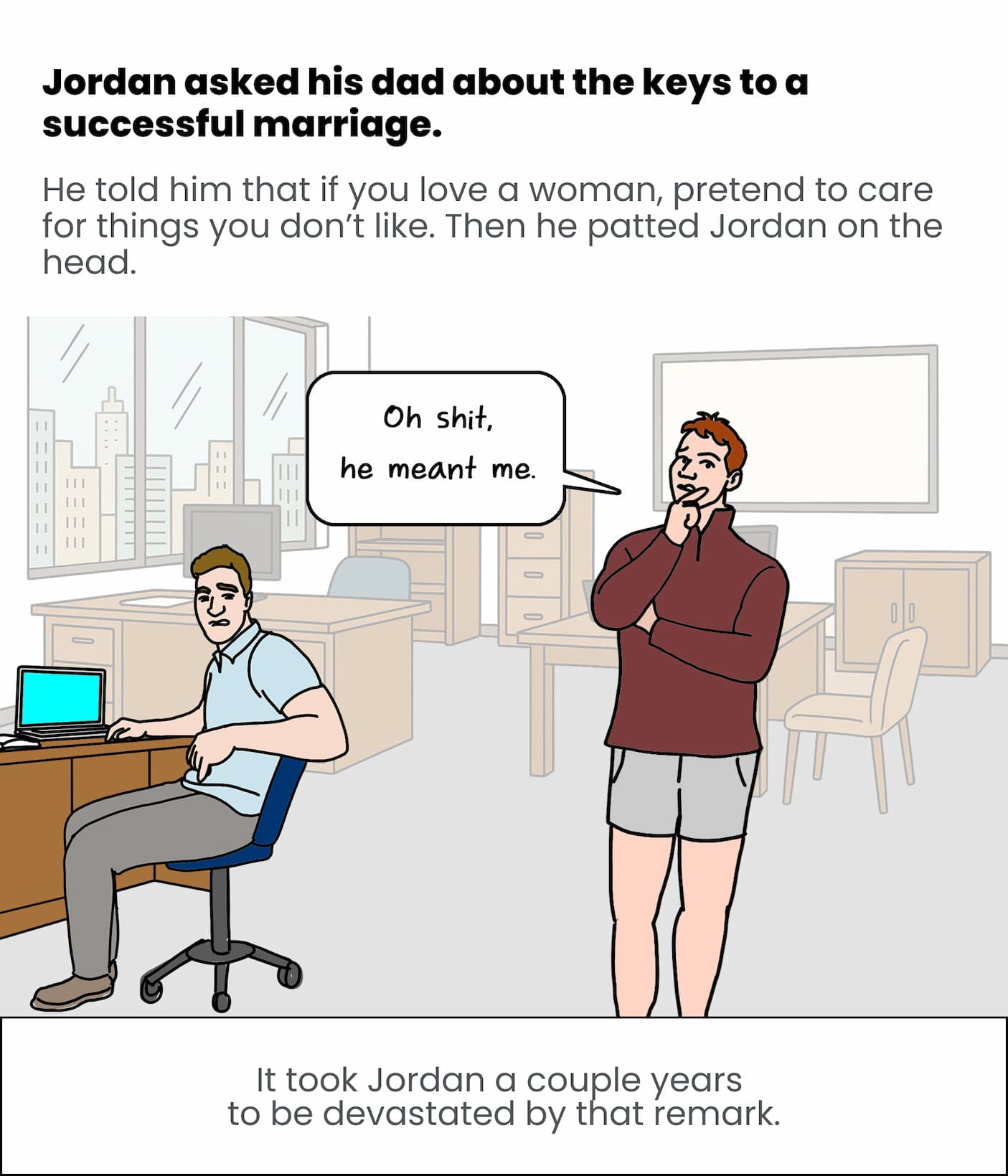 Jordan asked his dad about the keys to a successful marriage