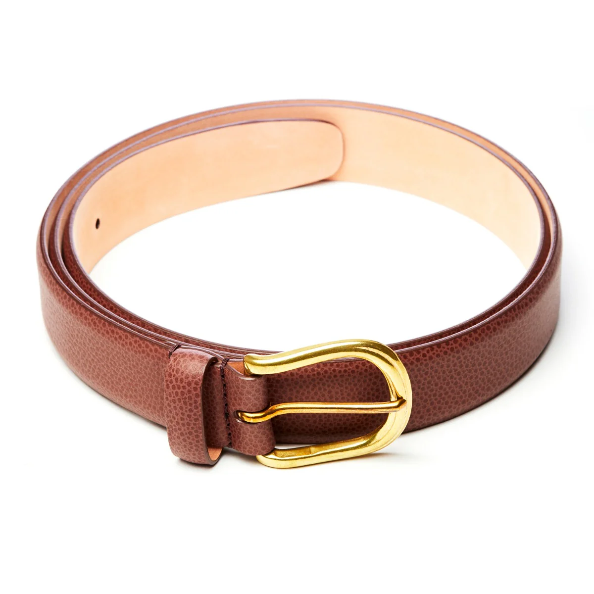 Image of Sovereign Grade Brown Grained Calfskin Dress Belt