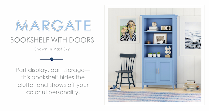 margate bookshelf with doors