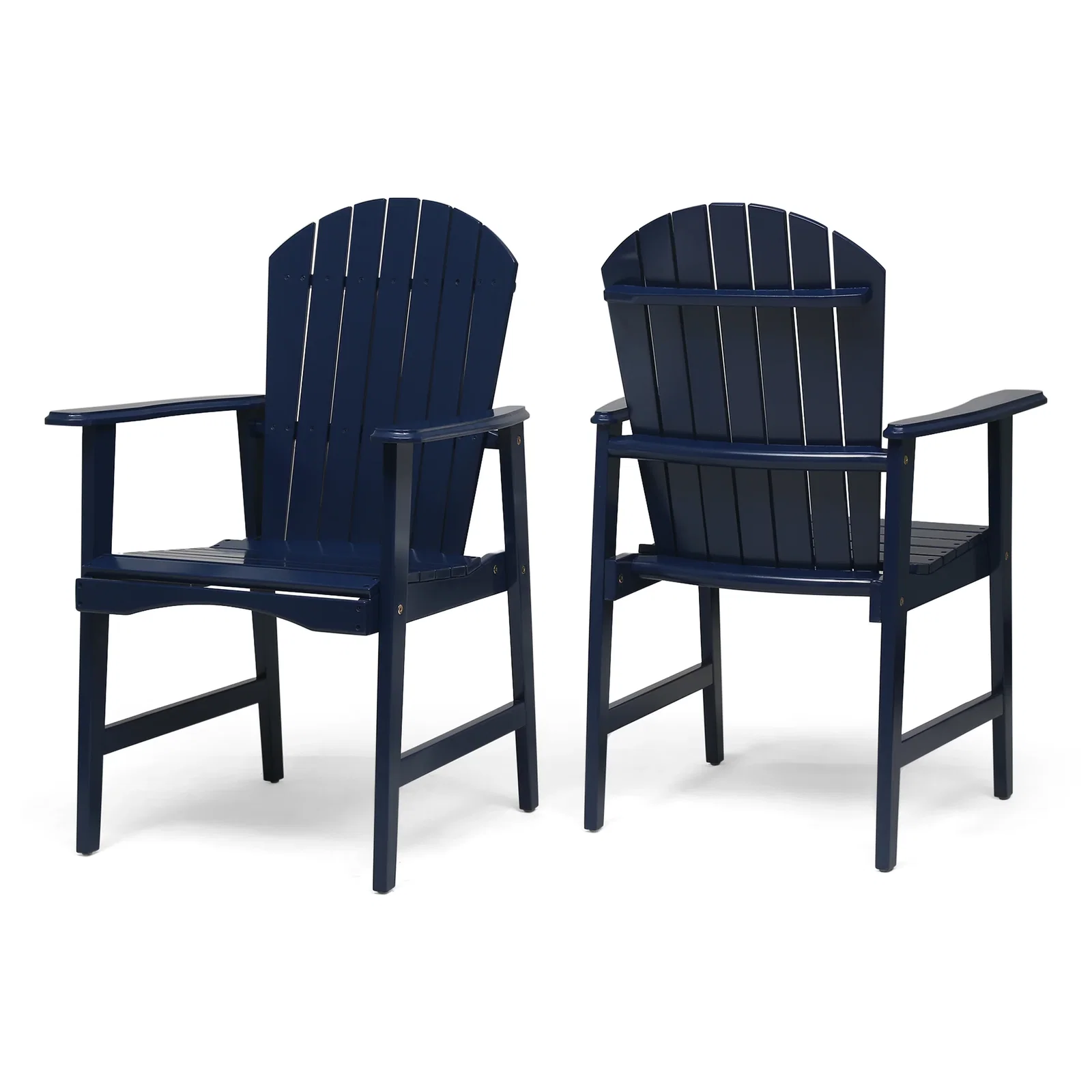 Image of Outdoor Weather Resistant Acacia Wood Adirondack Dining Chairs, Set of 2