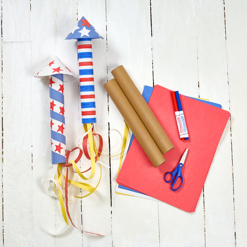 Colorations® 4th of July Star-Spangled Rocket Craft Kit - Makes 24 Crafts