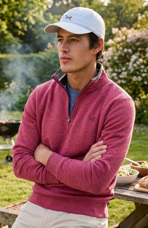 Men's Crew Clothing Classic Knit Half Zip Sweatshirt