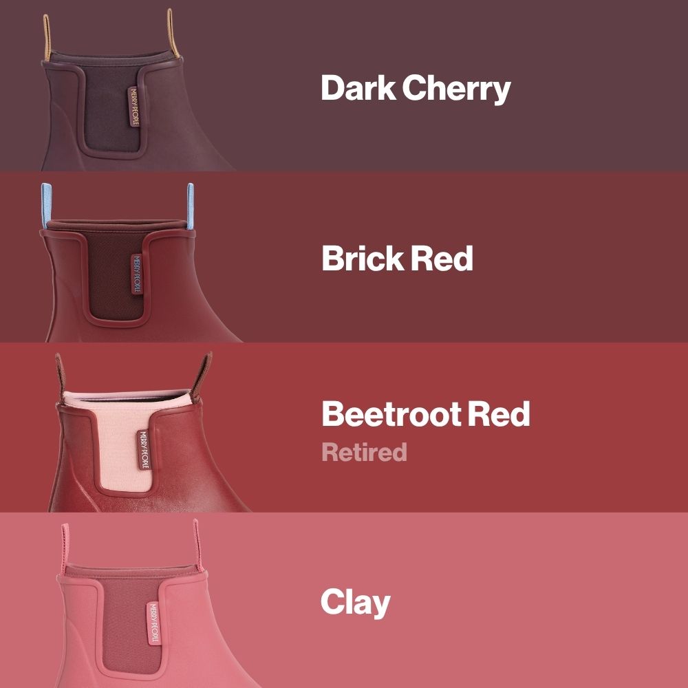 Our Bobbi Boot colours compared to Brick Red.