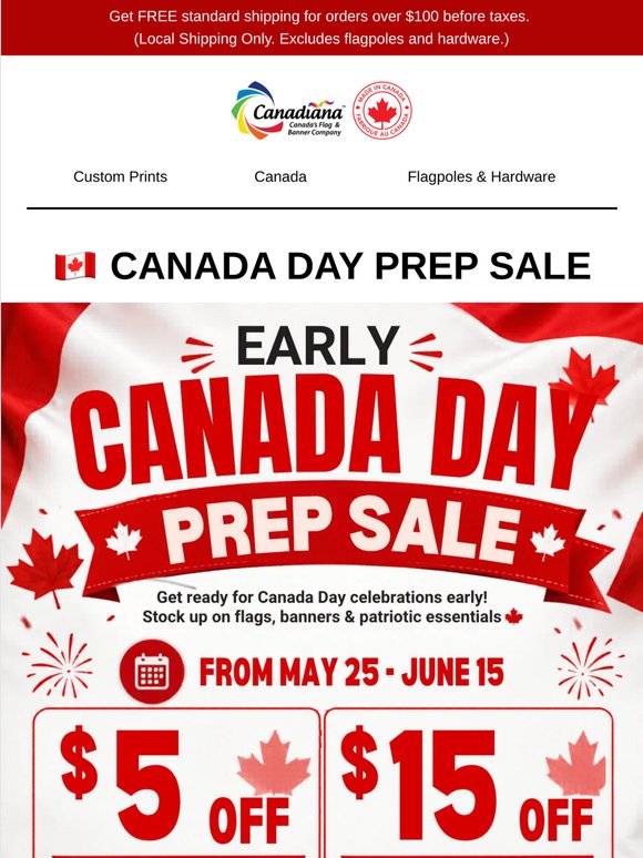 🇨🇦 Canada Day Prep Sale Ends Soon!