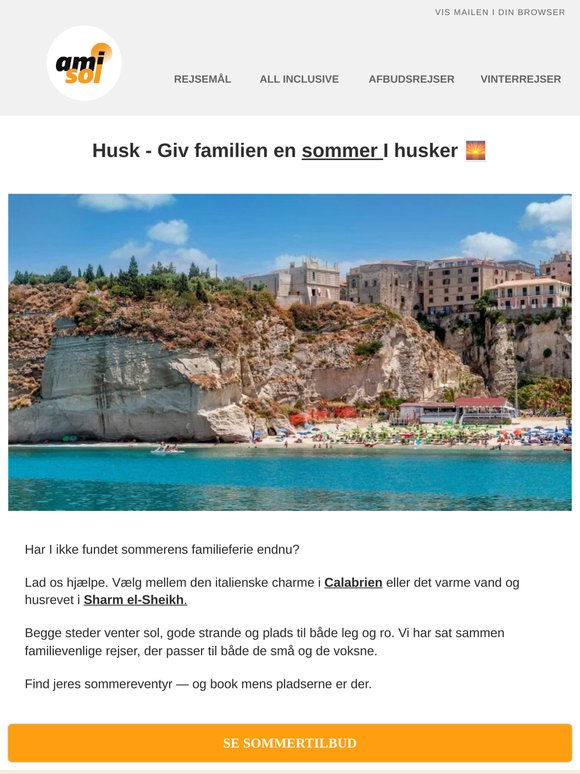 Få styr på sommerferie hele familien husker ☀️ Calabrien eller Sharm?