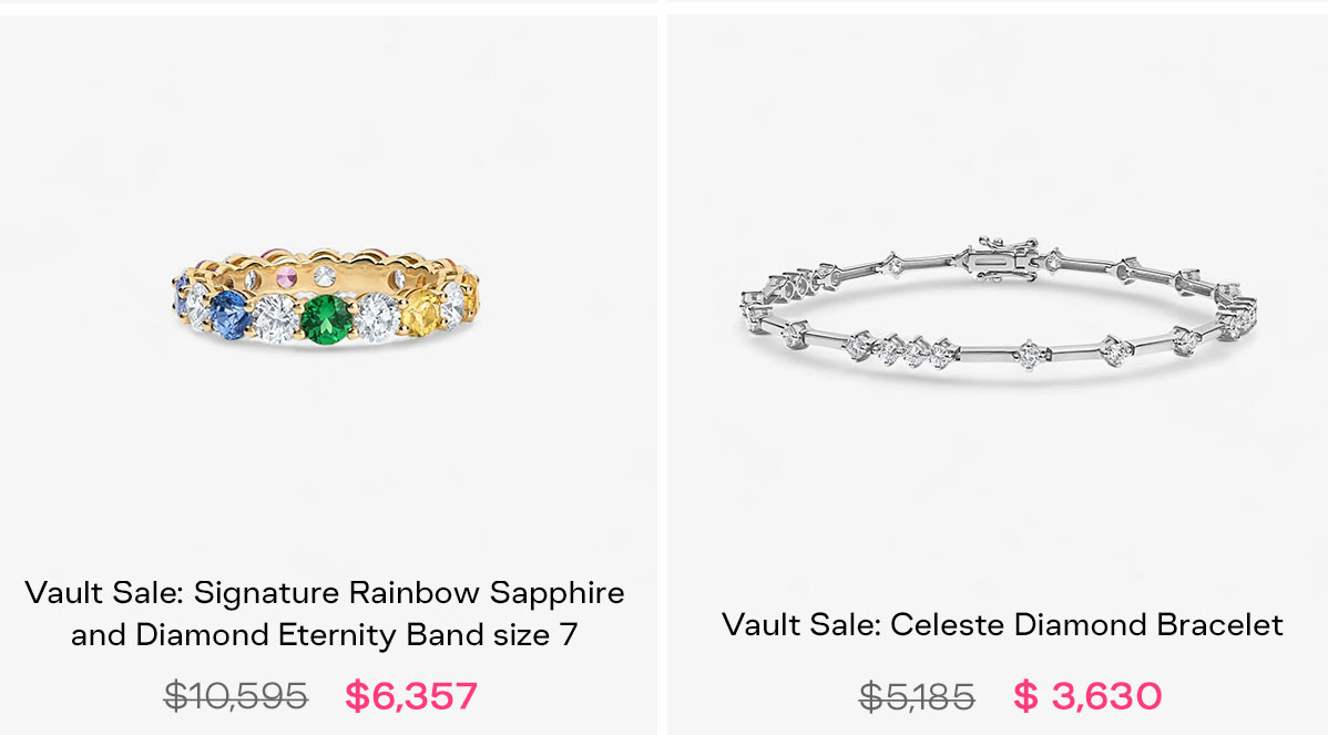 rainbow sapphire and diamond band and celeste bracelet