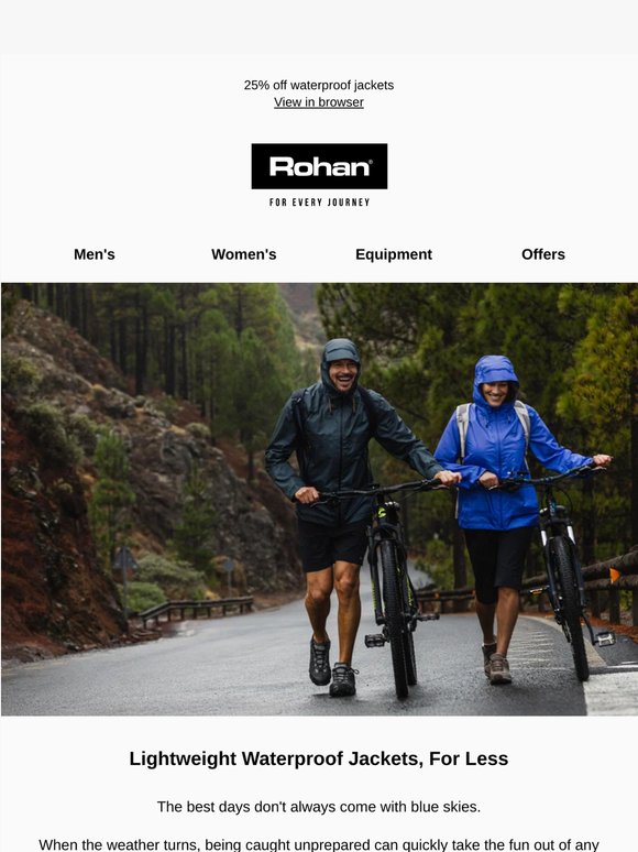Lightweight waterproof jackets, for less