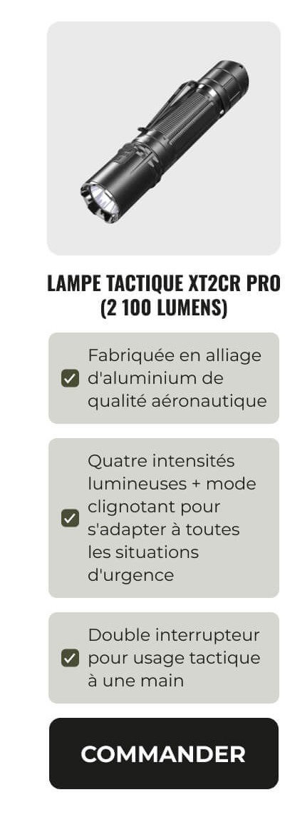 Lampe tactique XT2CR Pro (2 100 lumens) 1