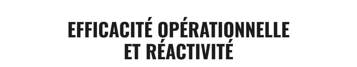 EFFICACITÉ OPÉRATIONNELLE ET RÉACTIVITÉ 1