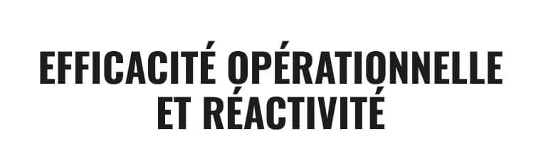 EFFICACITÉ OPÉRATIONNELLE ET RÉACTIVITÉ 1