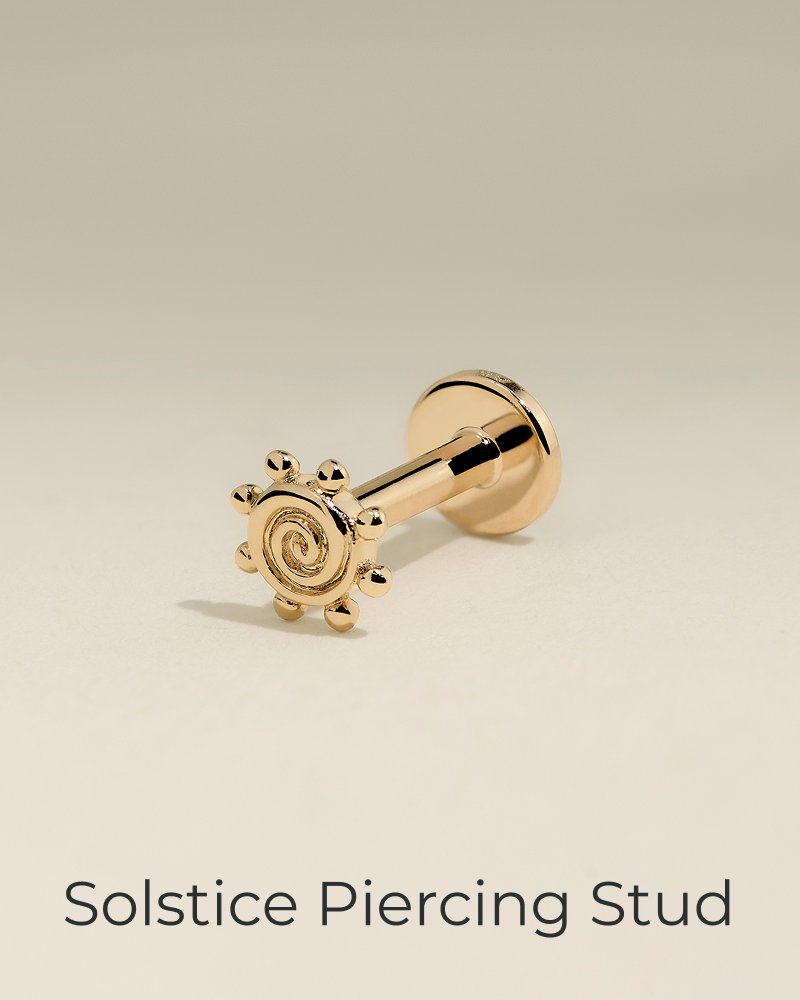 Solstice Piercing Stud in Solid Gold