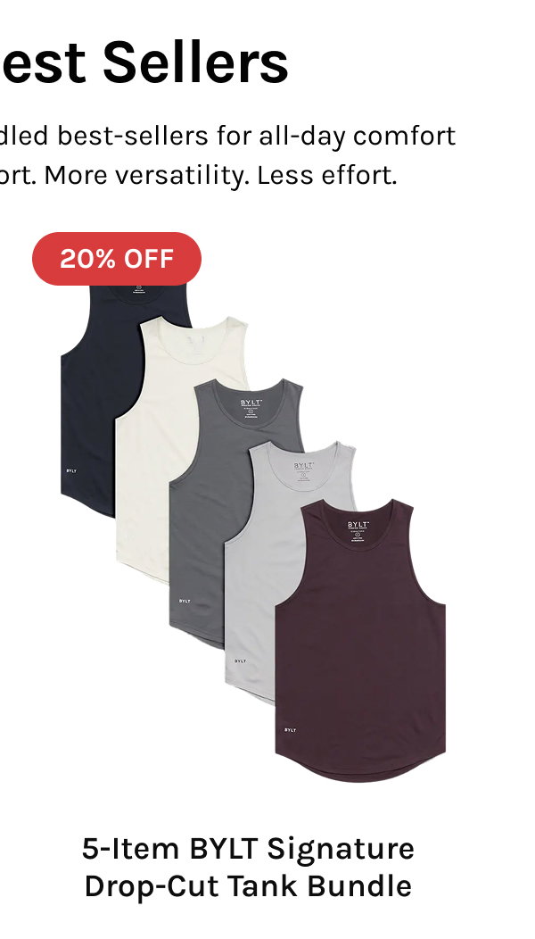 5-Item BYLT Signature Drop-Cut Tank Bundle 