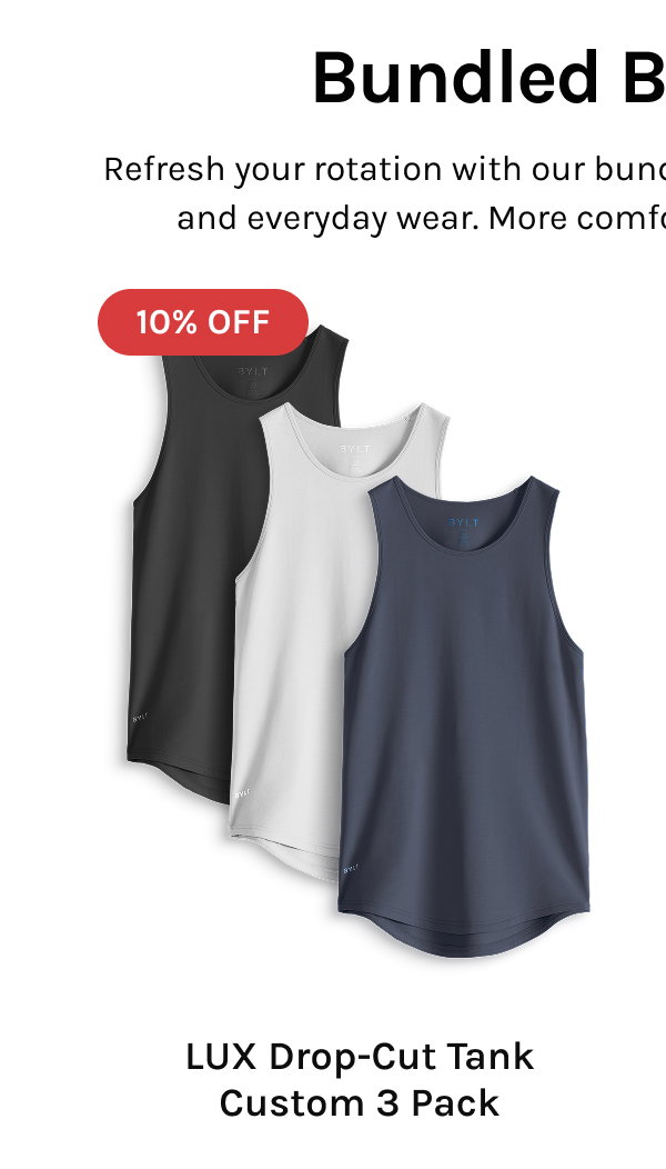 LUX Drop-Cut Tank Custom 3 Pack 
