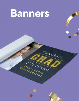 40% off custom cards, photo gifts, wrapping paper, banners, posters and yard signs
Cards & invitations
Photo gifts
Banners
Posters