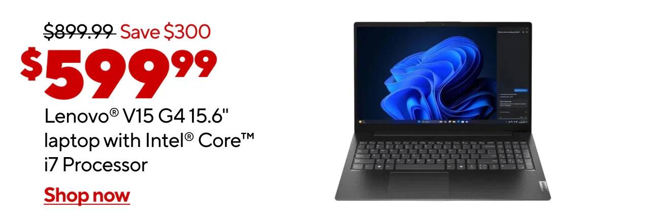 (AD: $599.99) Lenovo 15 Intel Core i7 Laptop (Reg: $899.99, Save: $300)