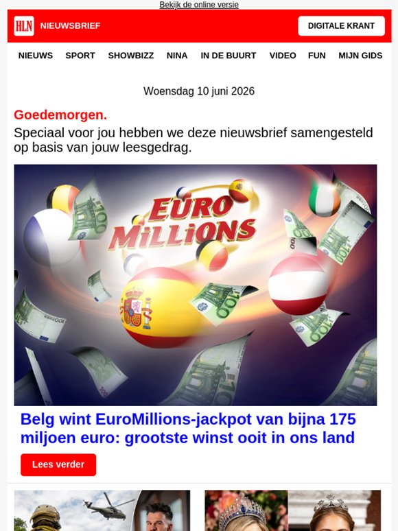 Belg wint EuroMillions-jackpot van bijna 175 miljoen euro: grootste winst ooit in ons land - en meer...
